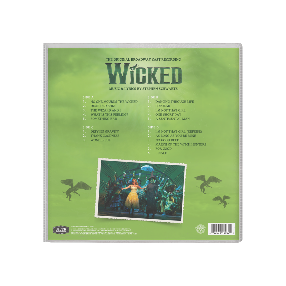 Various Artists: Wicked (Original Broadway Cast Recording) 2LP - Exclusive Picture Disc Zoetrope - Back Pack Shot