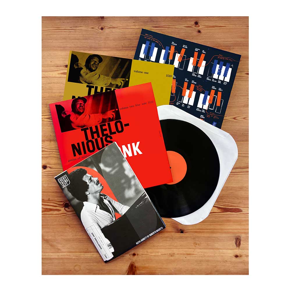 Thelonious Monk: Genius Of Modern Music LPs Vols 1 & 2 + Posterzine® #02: The Piano Issue + 12" x 12" History Of Jazz Piano Piano Print
